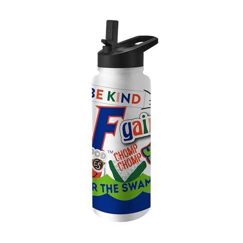 Image of Logo Brands NCAA Native 34 oz Quencher Water Bottle - | Local Icons Design | Double-Wall Insulated| Leak-Proof Lid & Built-In Straw