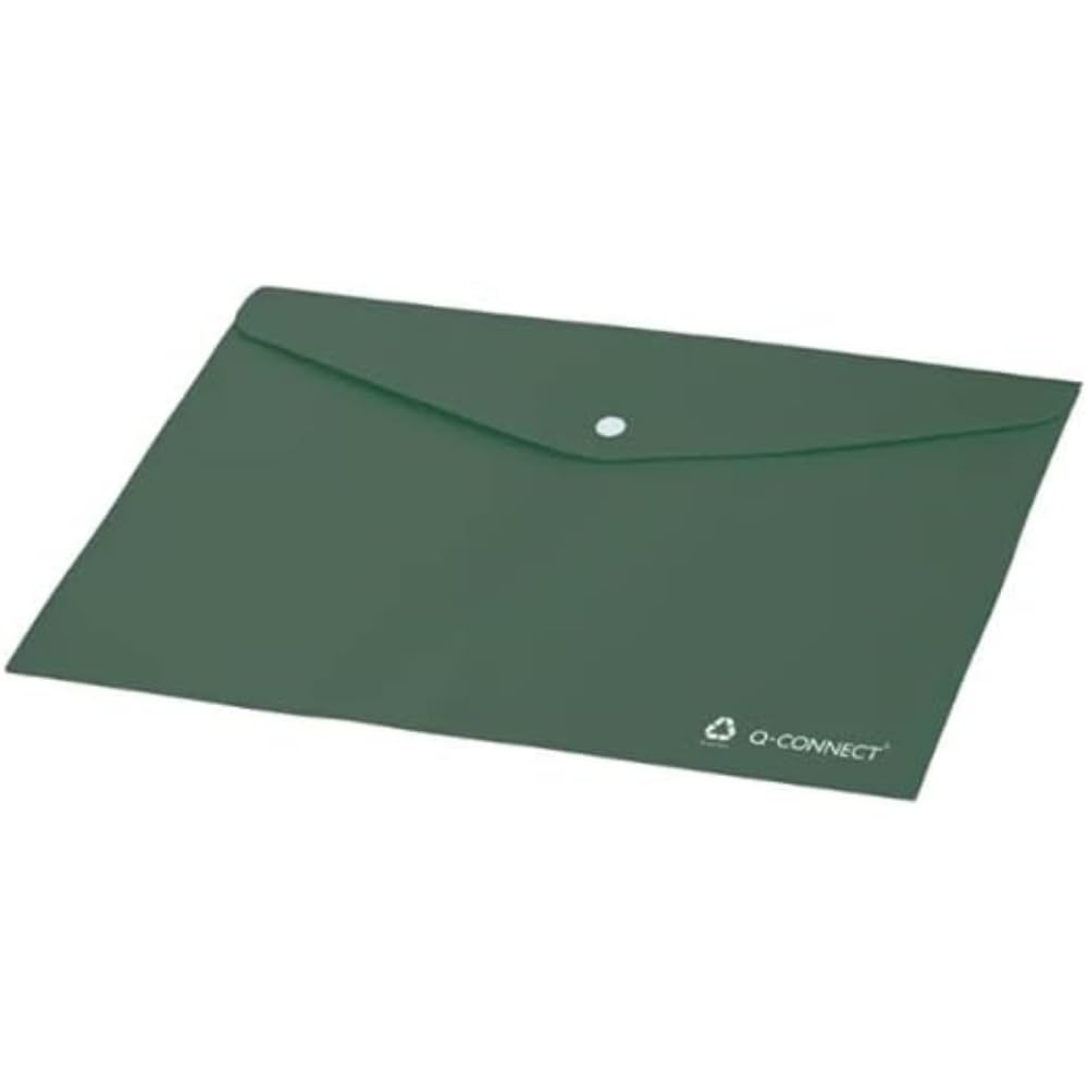 Q-Connect Recycled Polypropylene Folder Transparent A4 Green (Pack of 12), Olive green