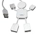 High Speed 4 Ports USB 2.0 Hub White Mini Man USB HUB