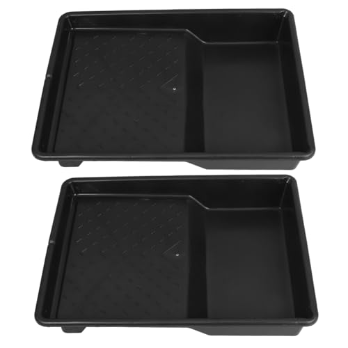 Unomor 2pcs Small Plastic Paint Tray for Home Improvement Sturdy and Easy to Clean Paint Holder for All Skill Levels Generous Capacity