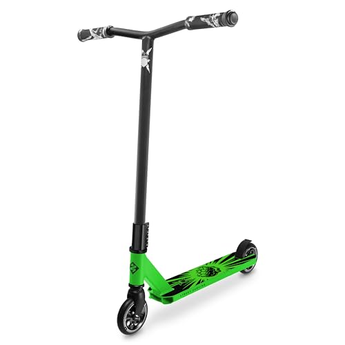 Patinete de Acrobacias Bandit X Love Punch Green – Scooter Freestyle con Deck de Aluminio 6061, Ruedas de 100 mm, Rodamientos ABEC 9 y Sistema HIC