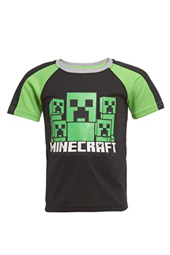 Minecraft Boys Creepers 3 Piece T-Shirt Tank Top Short Set (Black, 5-6) #TOP2
