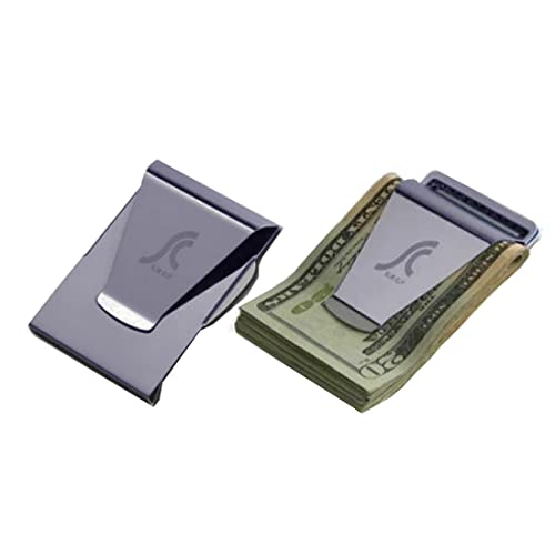 Seen On TV Slim Clip - Double Sided Mens Slim Credit Card Holder With Money Clip! (Black Chrome) Two Pack3