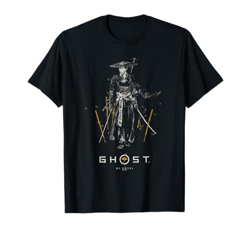Videojuego Ghost of Yotei Atsu Collage con Kanji Camiseta