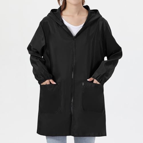 Chaqueta softshell para mujer con capucha ajustable impermeable y bolsillos para otoño 5