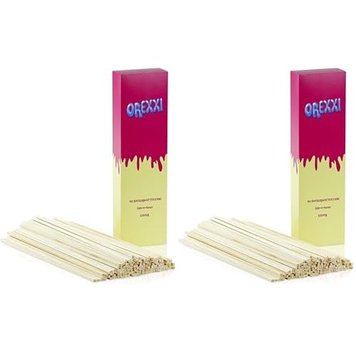 OREXXI Zuckerwatte Stäbe - 60 | 180 Zuckerwattestäbchen 30cm Für Zuckerwattemaschine Zuhause - Splitterfreie Stäbchen Für Zuckerwatte (Packung mit 2)