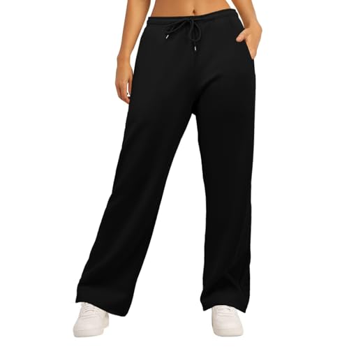 IWOLLENCE Pantalon de jogging pour femme - Pantalon de sport - Pantalon de loisirs - Pantalon molletonné - Pantalon de survêtement - Pantalon ample avec...