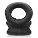 Oxballs TRI-Squeeze – Cock Ring & Ball Stretcher for Men – Testicle Stretcher & Bulge Enhancer – Stretchy Silicone Blend – Erection Support – Adult Toys – Cockrings for Male Bondage – Black Ice