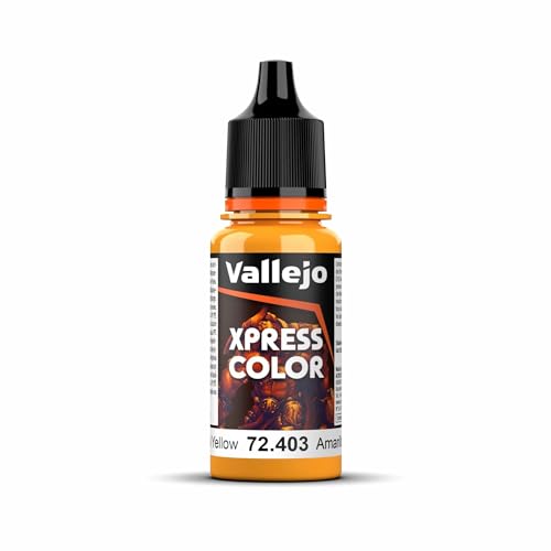 Vallejo - Xpress Color | Imperial Yellow 18 ml. (0.6 fl.oz.) | Speedy Application and Drying | Vibrant and Saturated Tones | Allows Colors to Flow Easily over the Miniature Surface