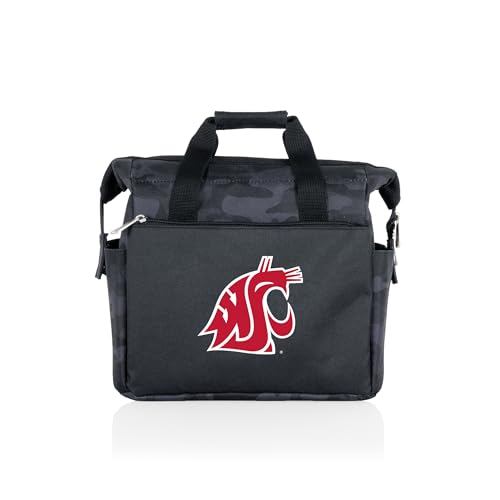 PICNIC TIME NCAA Washington State Cougars On The Go Lunch Bag Cooler, Soft Cooler Lunch Box, Insulated Lunch Bag, (Black Camo)