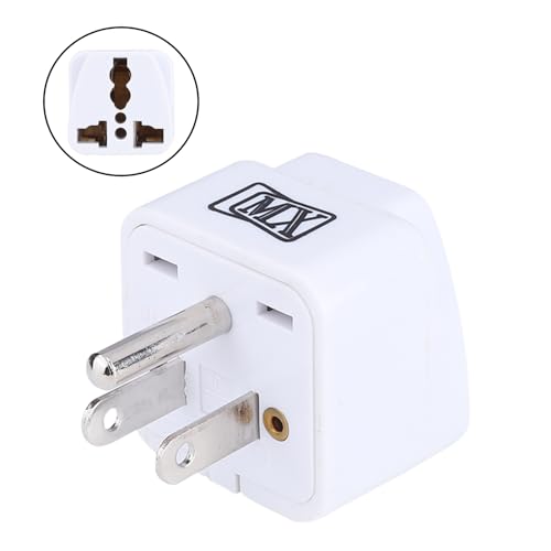 Image of MX India to USA Converter Plug India to Canada Travel Adapter for Mexico Brazil Philippines Cuba Thailand Taiwan Japan Panama Type B Universal Travel Adapter 1-Pack