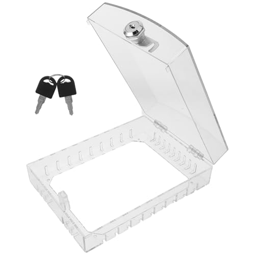 Hoement Boîtier Mural Transparent pour Thermostat 19,6 X 14,7 X 6,54 Cm en Acrylique avec Serrure à Clé, Couvercle de Protection Ventilé pour Climatisation et Radiateur, Cache de Sécurité