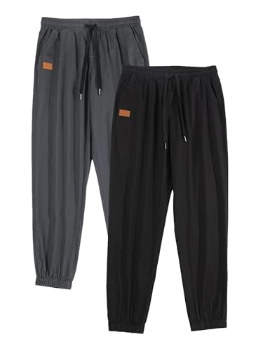 Image of JMIERR Mens Cotton Stretch Joggers Casual Twill Athletic Track Pants