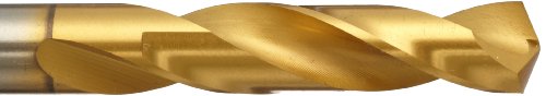 Image of YG-1 D4148 High Speed Steel Screw Machine Drill Bit, TiN Finish, Straight Shank, Slow Spiral, 135 Degree, #16 Size, 11 /64 inch Diameter x 2-3 /16 inch Length (Pack of 1)