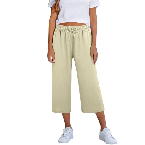 Pantalon de yoga pour femme en lin infroissable idéal pour un style décontracté
