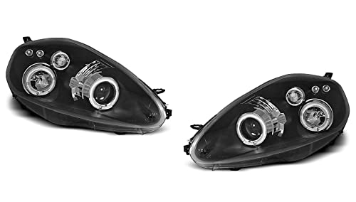 Shop Import 3456380 Coppia di Luci Fari Angel Eyes Nero per Grande Punto 199 dal 2005 al 2009