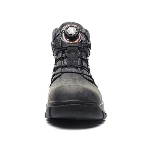 Men's mid-top safety boots women's construction site protection boots steel toe anti-smash anti-throw lightweight work boots4