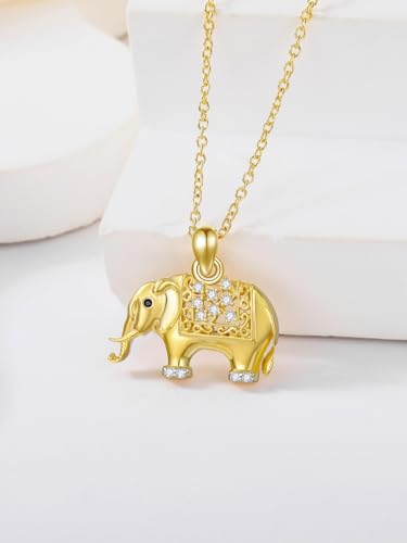14K Solid Gold Butterfly/Elephant/Dragonfly/Horseshoe/Bow/Hummingbird/Cardinal/Unicorn/Eagle Necklaces for Women Animal Necklace Christmas Birthday Gifts for Her Mom Wife Animal Lovers2
