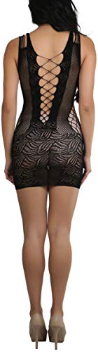 Image of ToBeInStyle Women's Stretch See Through Fishnet Novelty Mini Rave Party Dress