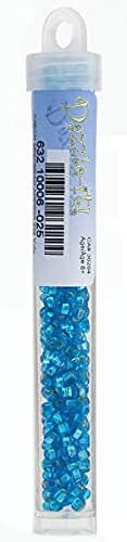 John Bead Czech Glass Seed Beads 6/0 Silver Lined Aqua 22g Vial of DIY Jewelry Making Beads Preciosa (Jablonex)