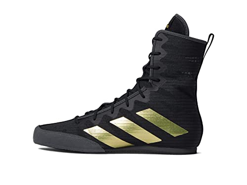 adidas Unisex Hog 4 Boxing Shoe, Black/Gold Metallic/Grey, 12 US Men