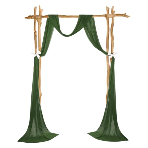 Cortina de gasa verde tela para arco de boda decoración de fiestas de 30x20 pies