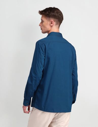 Image of Arrow Solid Slim Fit Mens Formal Shirt - 100% Cotton, Breathable & Comfortable, Full Sleeves Shirts for Men