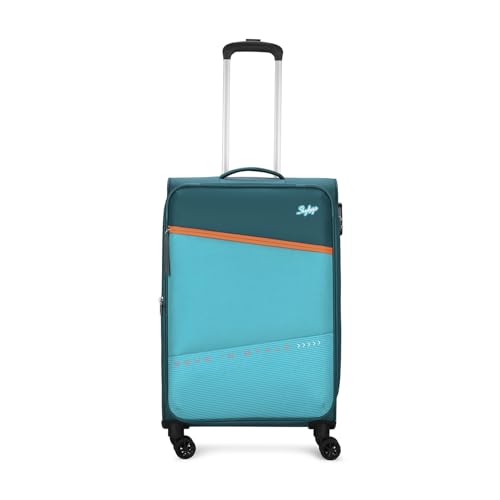 Image of Skybags Genesis Medium Size Soft Luggage (69Cm) | Soft Luggage Trolley with 8 Wheels and 3 Digit Combination Lock| Teal | Unisex