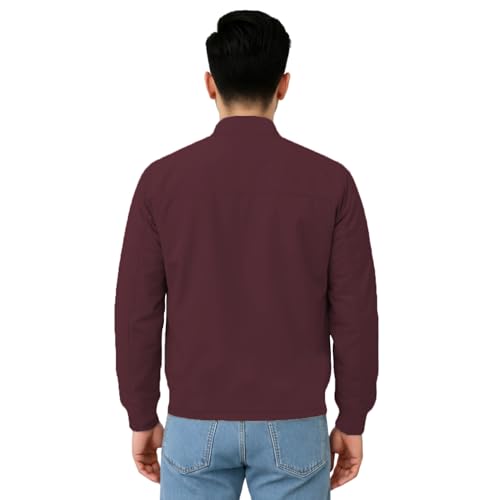 Image of NINQ Winter Jacket - Windproof Poca Cloth with Fur, Zipped mandarin Collar, 2 Front Pockets & Side Arm Pocket, Casual & Sportswear jackets for men