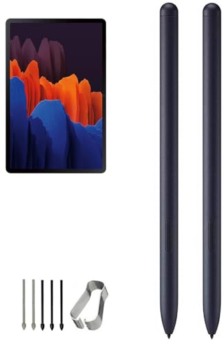 2 Pcs Galaxy Tab S7 Stylus Pen Replacement for Samsung Galaxy Tab S7, Tab S7+, Tab S7 FE All Version Without Bluetooth Stylus S Pen + Tips/Nibs (Black)