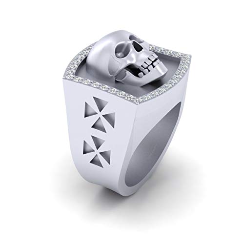 Diamant blanc bague en argent sterling 925 pour homme de style DFJ