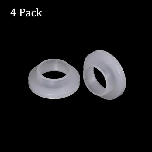 Kozelo 4 Stück Nylon-Flanschbuchsen [10 mm Bohrung x 12 mm Außendurchmesser x 5,7 mm Länge] Nylon-Kunststoffbuchsen für Welle, weiß