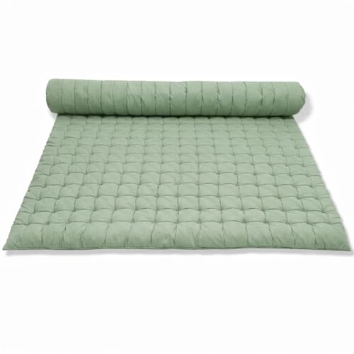 Image of ATOOTFUSION Soft Cotton Quilt | Foldable Light Weight Filled Single Firm Cotton Quilt Mattress| Gadda (Solid Coloured, 2 Sleeping Capacity, 5 x 6 ft or 72 x 60 Inches Queen) (Sage Green)