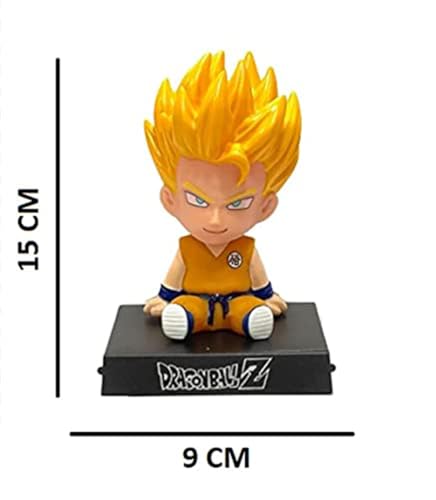 Image of Super Hero Action Figure Limited Edition Bobblehead with Mobile Holder for Car Dashboard, Office Desk & Study Table (Goku)