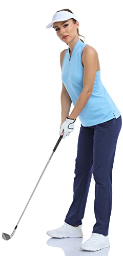 Sposulei Travel Pants Womens Golf Quick Dry Lightweight Wrinkle Free Stretch Spandex Nylon Pants With Zipper Pockets Darkblue #TOP5