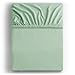 DecoKing Fitted Sheet Super Emperor 100% Combed Cotton Soft Jersey Bed Sheet 200x220-220x240 cm Pepper Mint Amber