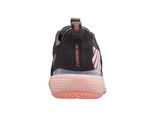 K-Swiss Tênis Feminino Ultrashot 3, Asfalto/Amber pêssego/Branco, 11