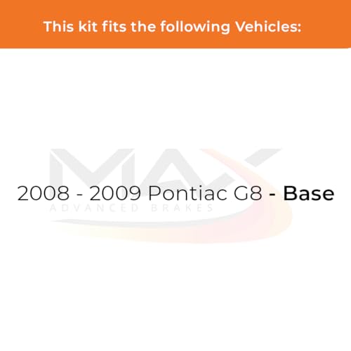 Image of Max Advanced Brakes Rear Brake Kit Compatible With 2008 2009 Pontiac G8 Base Replacement Premium OE Disc Brake Rotors and Ceramic Brake Pads