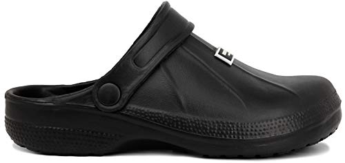 London Fog Womens Renee Clogs Garden Shoes Slip On Sandals Black 8 #TOP8