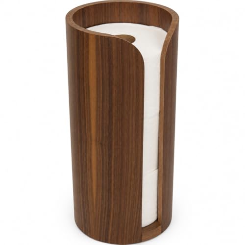 Plywood Free Standing Toilet Paper Holder. Toilet Tissue Storage Made from Wood. Compatible with Mega Rolls (Walnut)