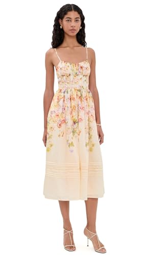 En Saison Women's Kacey Midi Dress, Ivory Floral Multi, L