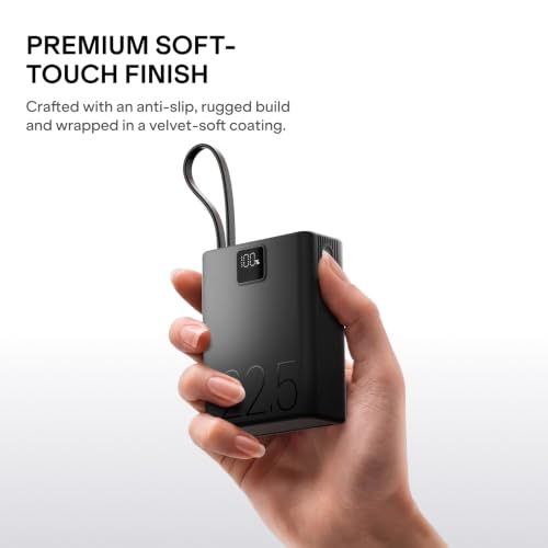 Image of boAt Apex PB400 Pro; in-Built Type-C Cable; Ultra-Compact; 20000 mAh 2-Way 22.5W Fast Charging w /Triple Output; Digital Display; for Android, iPhone 17 /16 /Pro, Samsung, iPad (Shadow Black)
