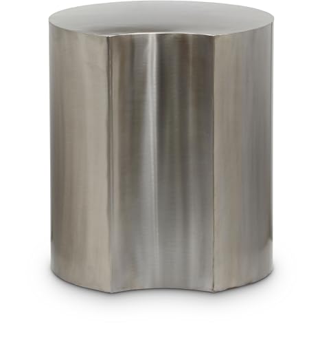 Meridian Furniture 99081Silver-ET18 Dimple Collection Modern | Contemporary End Table with Brushed Chrome Iron Metal, Modular, 16" W x 16" D x 18" H, Silver by Meridian Furniture - Used condition - US$277.55