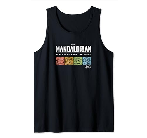 Débardeur Star Wars Mandalorian retro pop logo pour homme en coton