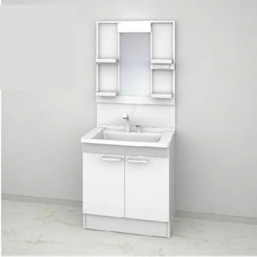 Vシリーズ TOTO 洗面化粧台ミラー TOTO Vシリーズ 洗面化粧台 間口750mm 1面鏡（LED照明）開き扉