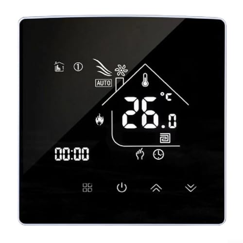 ZMdooreasy Termostato WiFi con pantalla táctil y control remoto por aplicación para calefacción doméstica que ofrece múltiples modos y compatibilidad del sistema (bigualu)