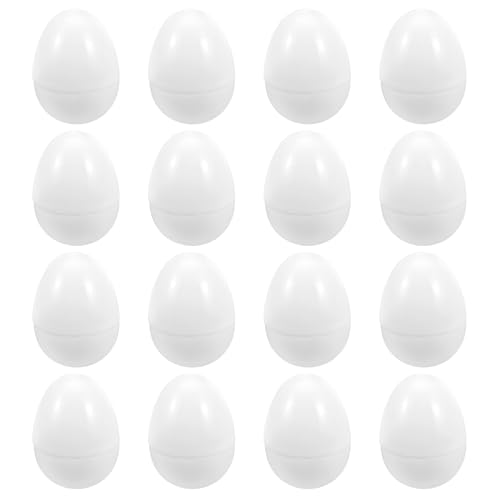 MAGICLULU 16Pcs Blank White Easter Eggs 3.15 Inch Fillable Empty Plastic Easter Eggs Paintable Eggs for DIY Easter Hunt Basket Stuffers