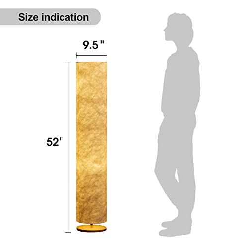 Soft Light Floor Lamp, 52" Simple Design Morden Slim Warm Light 3000K Led Tyvek Fabric Shade With 2 Led Bulbs Standing Lamp For Living Room Bedroom Game Room #TOP4