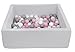 Produktbild Velinda Bällebad Ballpool Kugelbad Bällchenbad Kinder-Pool mit 150 Bällen/90x90cm (Farbe der Bälle: weiß,rosa,grau)