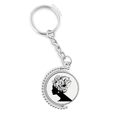Clé anneau porte-keyholder rotatif fleur rose résistant pour grands trousseaux